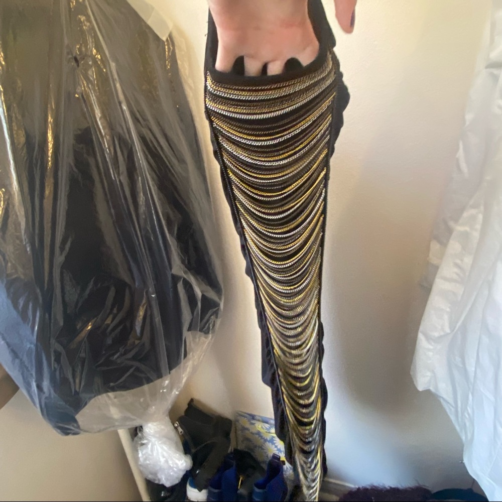 One Shoulder Chain Bodycon Dress